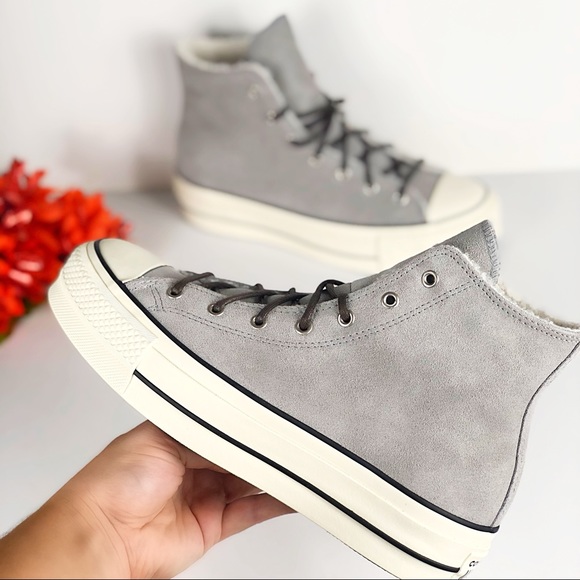 womens sherpa chuck taylor all star platform high top